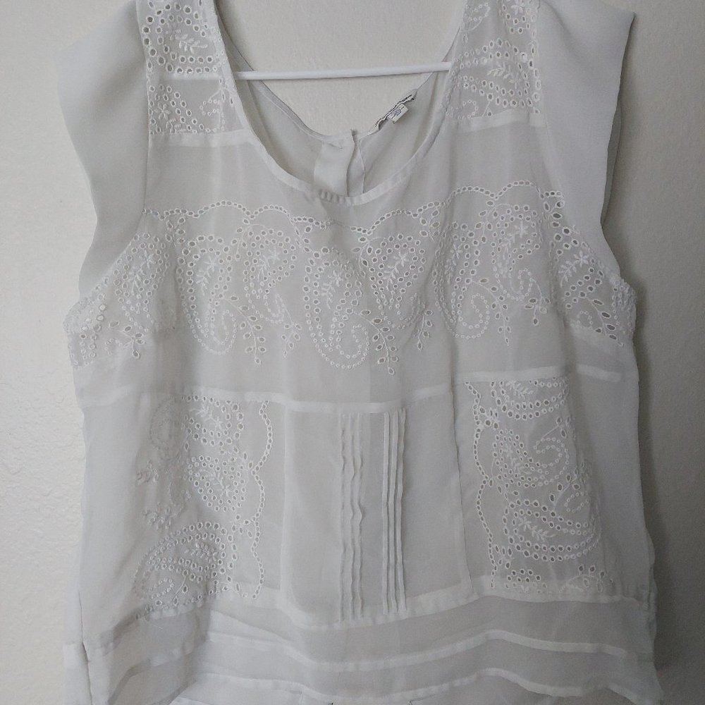 Sheer Eyelet detail blouse